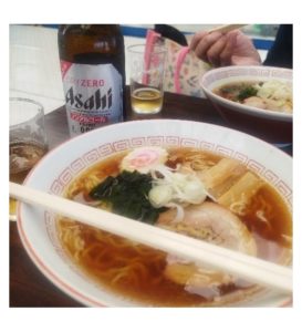 海の家で食べたラーメン
